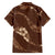 Aloha Hawaii Floral Tapa Family Matching Off The Shoulder Long Sleeve Dress and Hawaiian Shirt Patchwork Mocha - Polynesian Pride