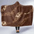 Aloha Hawaii Floral Tapa Hooded Blanket Patchwork Mocha - Polynesian Pride