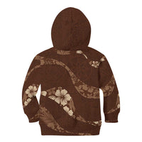 Aloha Hawaii Floral Tapa Kid Hoodie Patchwork Mocha - Polynesian Pride