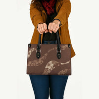 Aloha Hawaii Floral Tapa Leather Bag Patchwork Mocha LT7 Mocha - Polynesian Pride
