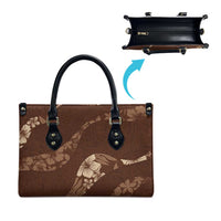 Aloha Hawaii Floral Tapa Leather Bag Patchwork Mocha LT7 - Polynesian Pride