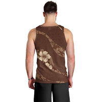 Aloha Hawaii Floral Tapa Men Tank Top Patchwork Mocha LT7 - Polynesian Pride