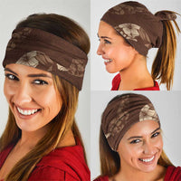 Aloha Hawaii Floral Tapa Neck Gaiter Patchwork Mocha LT7 - Polynesian Pride