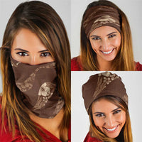 Aloha Hawaii Floral Tapa Neck Gaiter Patchwork Mocha LT7 - Polynesian Pride