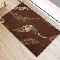 Aloha Hawaii Floral Tapa Rubber Doormat Patchwork Mocha LT7 - Polynesian Pride