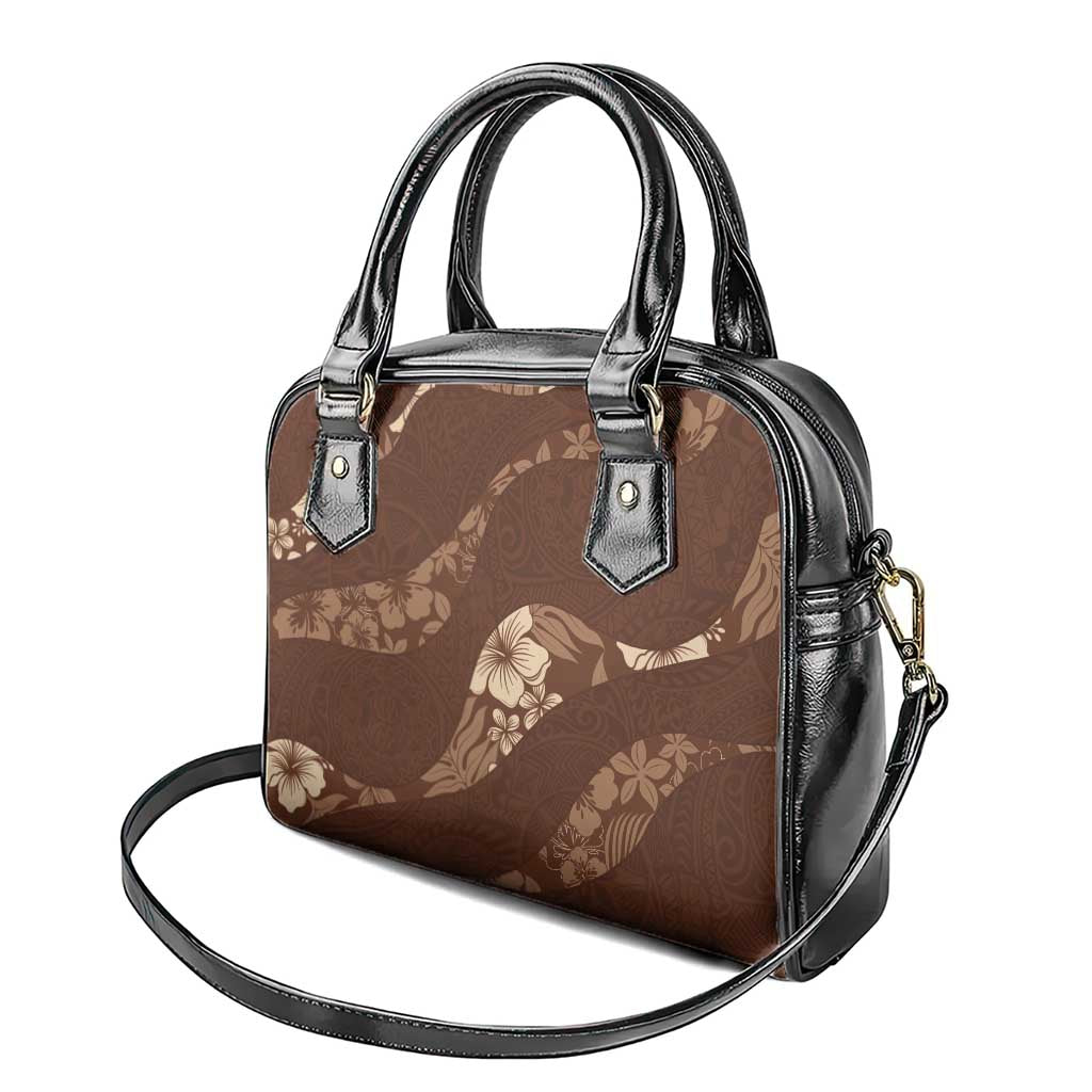 Aloha Hawaii Floral Tapa Shoulder Handbag Patchwork Mocha - Polynesian Pride