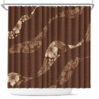 Aloha Hawaii Floral Tapa Shower Curtain Patchwork Mocha - Polynesian Pride