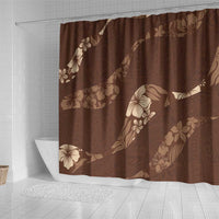 Aloha Hawaii Floral Tapa Shower Curtain Patchwork Mocha - Polynesian Pride