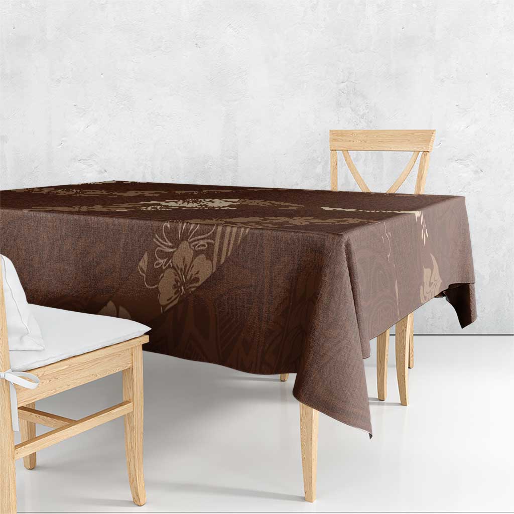Aloha Hawaii Floral Tapa Tablecloth Patchwork Mocha - Polynesian Pride