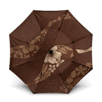 Aloha Hawaii Floral Tapa Umbrella Patchwork Mocha - Polynesian Pride