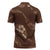 Aloha Hawaii Floral Tapa Zipper Polo Shirt Patchwork Mocha - Polynesian Pride