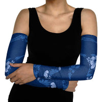 Aloha Hawaii Floral Tapa Arm Sleeves Patchwork Navy - Polynesian Pride