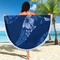 Aloha Hawaii Floral Tapa Beach Blanket Patchwork Navy - Polynesian Pride