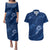 Aloha Hawaii Floral Tapa Couples Matching Puletasi and Hawaiian Shirt Patchwork Navy - Polynesian Pride