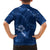 Aloha Hawaii Floral Tapa Family Matching Long Sleeve Bodycon Dress and Hawaiian Shirt Patchwork Navy - Polynesian Pride