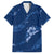 Aloha Hawaii Floral Tapa Family Matching Long Sleeve Bodycon Dress and Hawaiian Shirt Patchwork Navy - Polynesian Pride