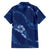 Aloha Hawaii Floral Tapa Family Matching Long Sleeve Bodycon Dress and Hawaiian Shirt Patchwork Navy - Polynesian Pride