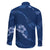 Aloha Hawaii Floral Tapa Family Matching Long Sleeve Bodycon Dress and Hawaiian Shirt Patchwork Navy - Polynesian Pride