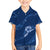 Aloha Hawaii Floral Tapa Family Matching Long Sleeve Bodycon Dress and Hawaiian Shirt Patchwork Navy - Polynesian Pride