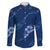 Aloha Hawaii Floral Tapa Family Matching Short Sleeve Bodycon Dress and Hawaiian Shirt Patchwork Navy - Polynesian Pride