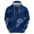 Aloha Hawaii Floral Tapa Hoodie Patchwork Navy - Polynesian Pride