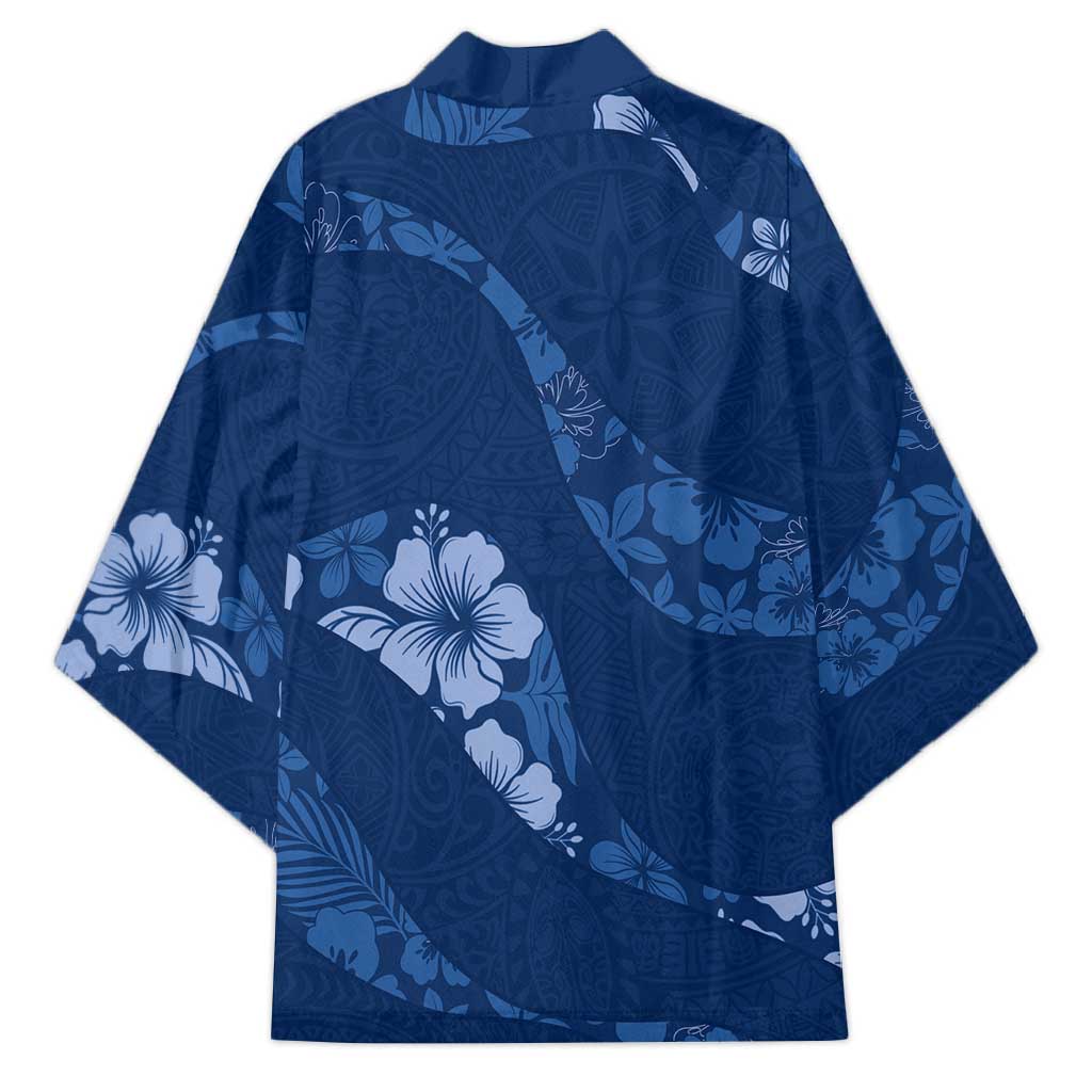 Aloha Hawaii Floral Tapa Kimono Patchwork Navy - Polynesian Pride