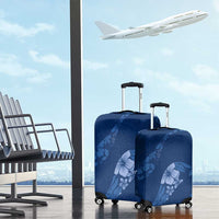 Aloha Hawaii Floral Tapa Luggage Cover Patchwork Navy - Polynesian Pride