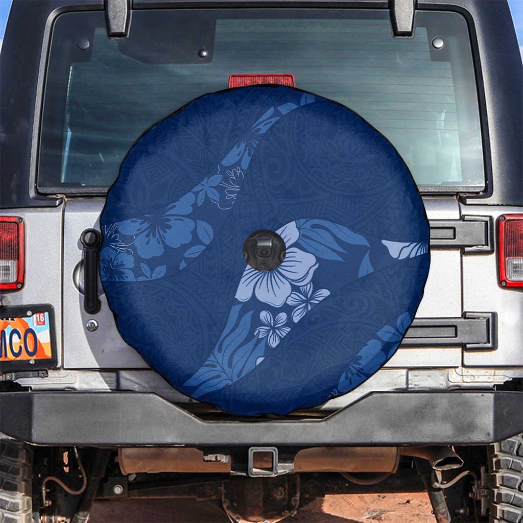 Aloha Hawaii Floral Tapa Spare Tire Cover Patchwork Navy - Polynesian Pride