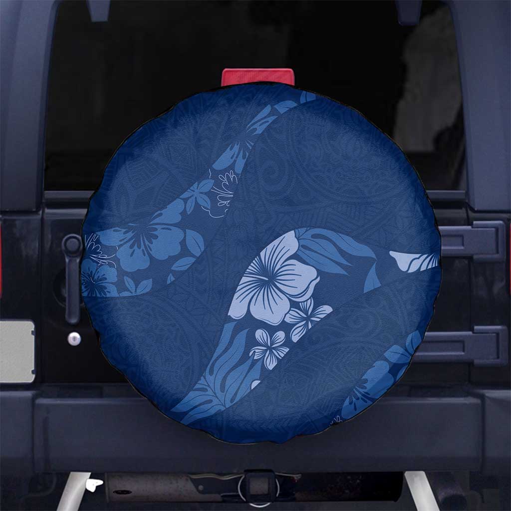 Aloha Hawaii Floral Tapa Spare Tire Cover Patchwork Navy - Polynesian Pride