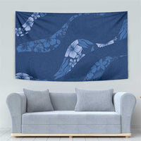 Aloha Hawaii Floral Tapa Tapestry Patchwork Navy - Polynesian Pride