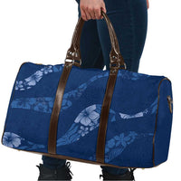 Aloha Hawaii Floral Tapa Travel Bag Patchwork Navy - Polynesian Pride