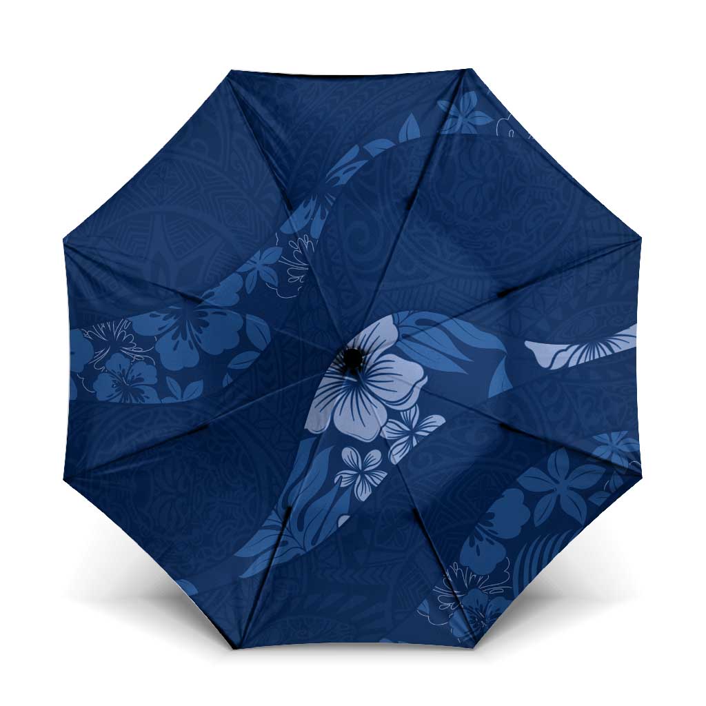 Aloha Hawaii Floral Tapa Umbrella Patchwork Navy - Polynesian Pride