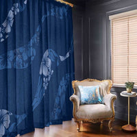 Aloha Hawaii Floral Tapa Window Curtain Patchwork Navy - Polynesian Pride