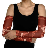 Aloha Hawaii Floral Tapa Arm Sleeves Patchwork Crimson - Polynesian Pride