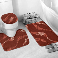 Aloha Hawaii Floral Tapa Bathroom Set Patchwork Crimson - Polynesian Pride