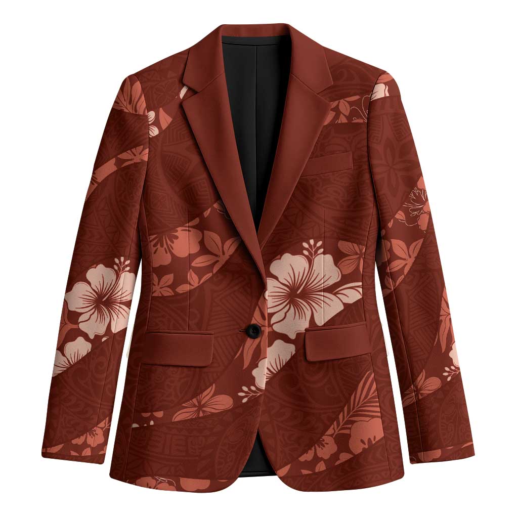 Aloha Hawaii Floral Tapa Blazer Patchwork Crimson LT7 Unisex Crimson - Polynesian Pride