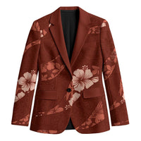 Aloha Hawaii Floral Tapa Blazer Patchwork Crimson LT7 Unisex Crimson - Polynesian Pride