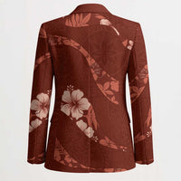 Aloha Hawaii Floral Tapa Blazer Patchwork Crimson LT7 - Polynesian Pride