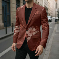 Aloha Hawaii Floral Tapa Blazer Patchwork Crimson LT7 - Polynesian Pride