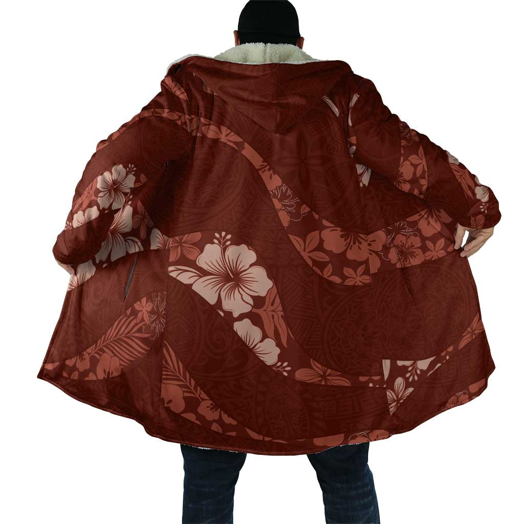 Aloha Hawaii Floral Tapa Cloak Patchwork Crimson - Polynesian Pride