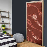 Aloha Hawaii Floral Tapa Door Cover Patchwork Crimson - Polynesian Pride