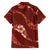 Aloha Hawaii Floral Tapa Family Matching Long Sleeve Bodycon Dress and Hawaiian Shirt Patchwork Crimson - Polynesian Pride