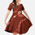 Aloha Hawaii Floral Tapa Family Matching Off The Shoulder Long Sleeve Dress and Hawaiian Shirt Patchwork Crimson - Polynesian Pride