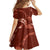 Aloha Hawaii Floral Tapa Family Matching Off The Shoulder Long Sleeve Dress and Hawaiian Shirt Patchwork Crimson - Polynesian Pride