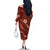 Aloha Hawaii Floral Tapa Family Matching Off The Shoulder Long Sleeve Dress and Hawaiian Shirt Patchwork Crimson - Polynesian Pride
