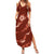Aloha Hawaii Floral Tapa Family Matching Summer Maxi Dress and Hawaiian Shirt Patchwork Crimson - Polynesian Pride