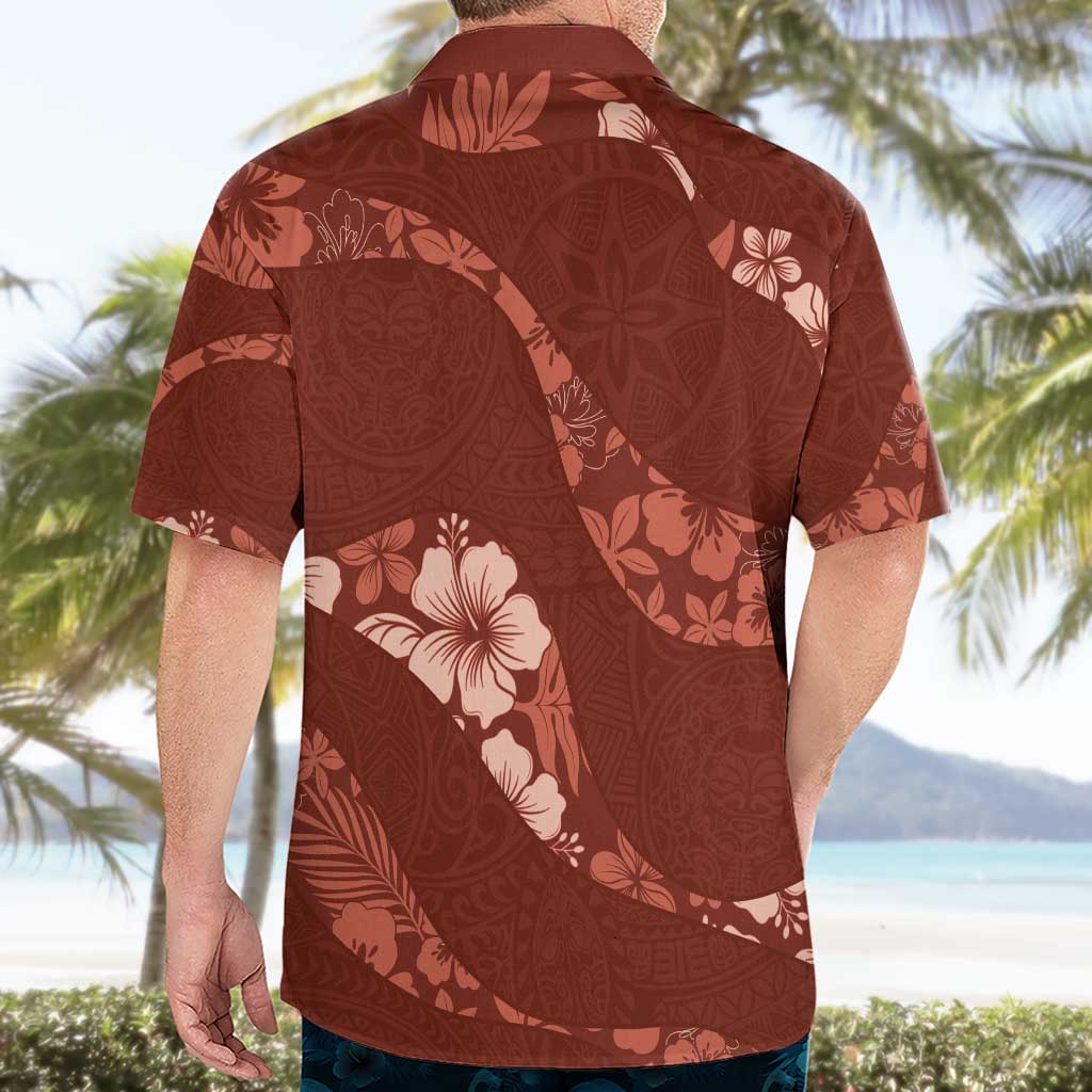 Aloha Hawaii Floral Tapa Hawaiian Shirt Patchwork Crimson - Polynesian Pride
