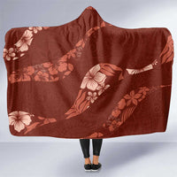 Aloha Hawaii Floral Tapa Hooded Blanket Patchwork Crimson - Polynesian Pride