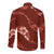 Aloha Hawaii Floral Tapa Long Sleeve Button Shirt Patchwork Crimson - Polynesian Pride
