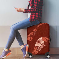 Aloha Hawaii Floral Tapa Luggage Cover Patchwork Crimson - Polynesian Pride